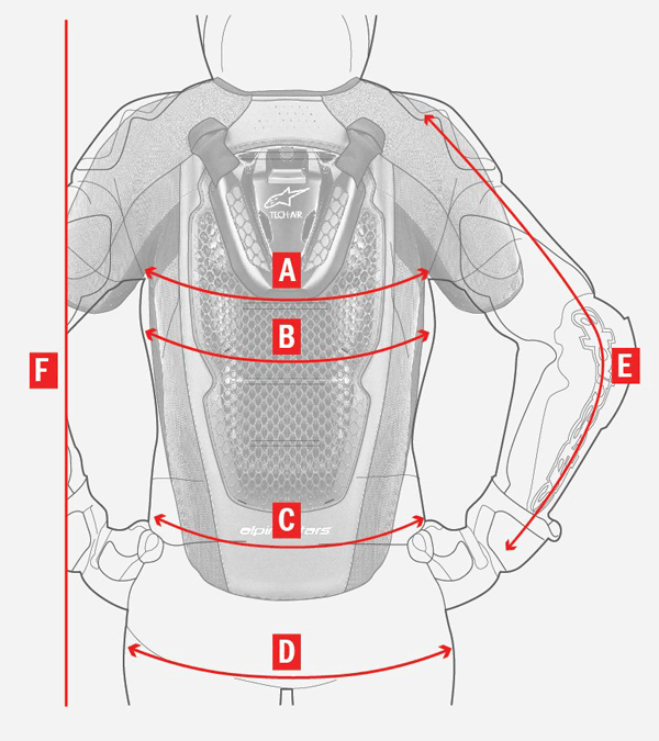 Alpinestars Tech-Air 5 женская размерная сетка